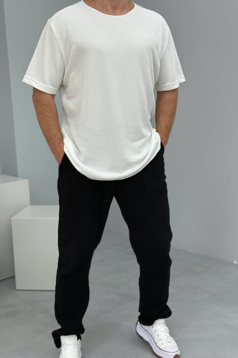 ONE COLOR SIMPLE MEN T-SHIRT WHITE-E BARDHE 