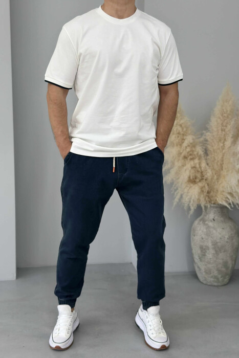 ONE COLOR SIMPLE MEN T-SHIRT WHITE-E BARDHE - 2