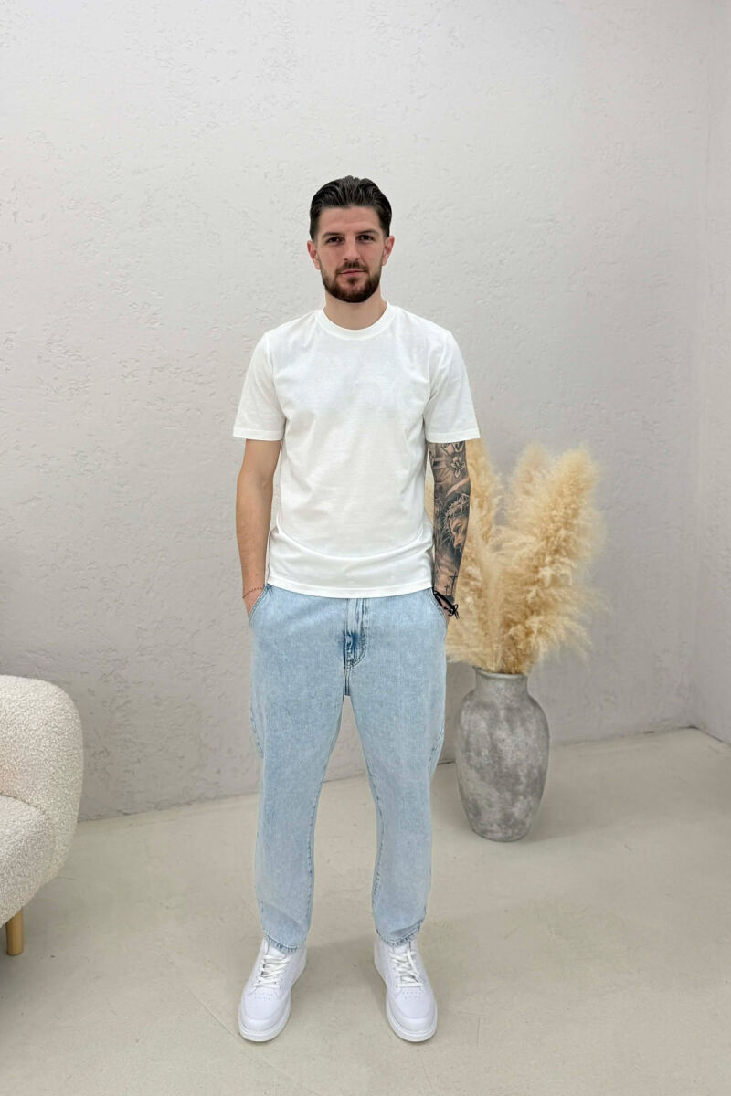 ONE COLOR SIMPLE MEN T-SHIRT WHITE-E BARDHE - 4