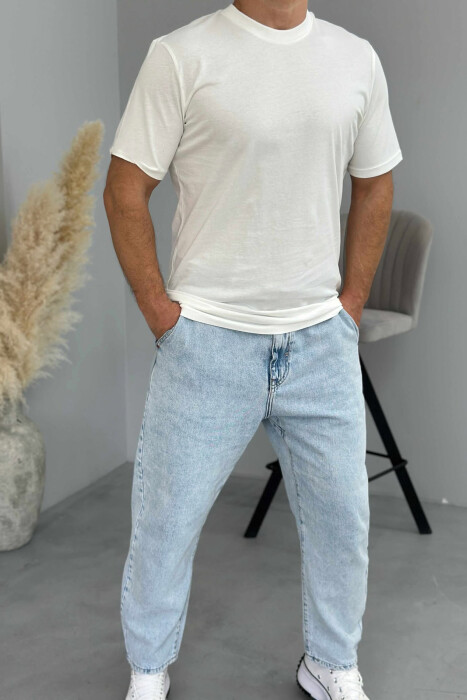 ONE COLOR SIMPLE MEN T-SHIRT WHITE-E BARDHE 
