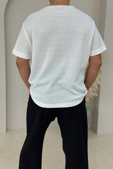 ONE COLOR SIMPLE MEN T-SHIRT WHITE-E BARDHE - 2