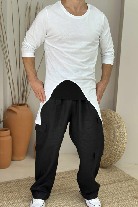 ONE COLOR SIMPLE MEN T-SHIRT WHITE-E BARDHE - 1