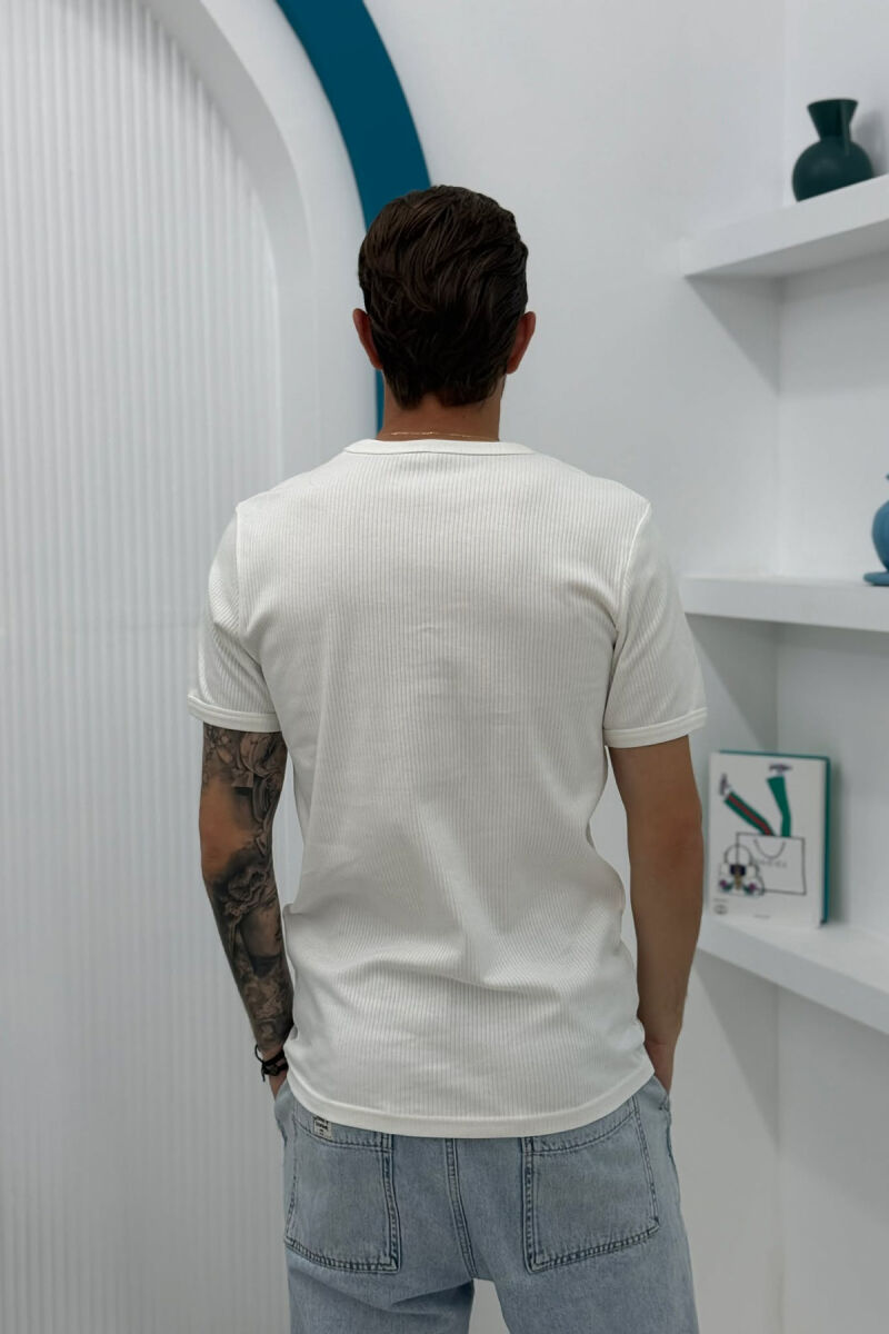 ONE COLOR SIMPLE MEN T-SHIRT WHITE-E BARDHE - 2