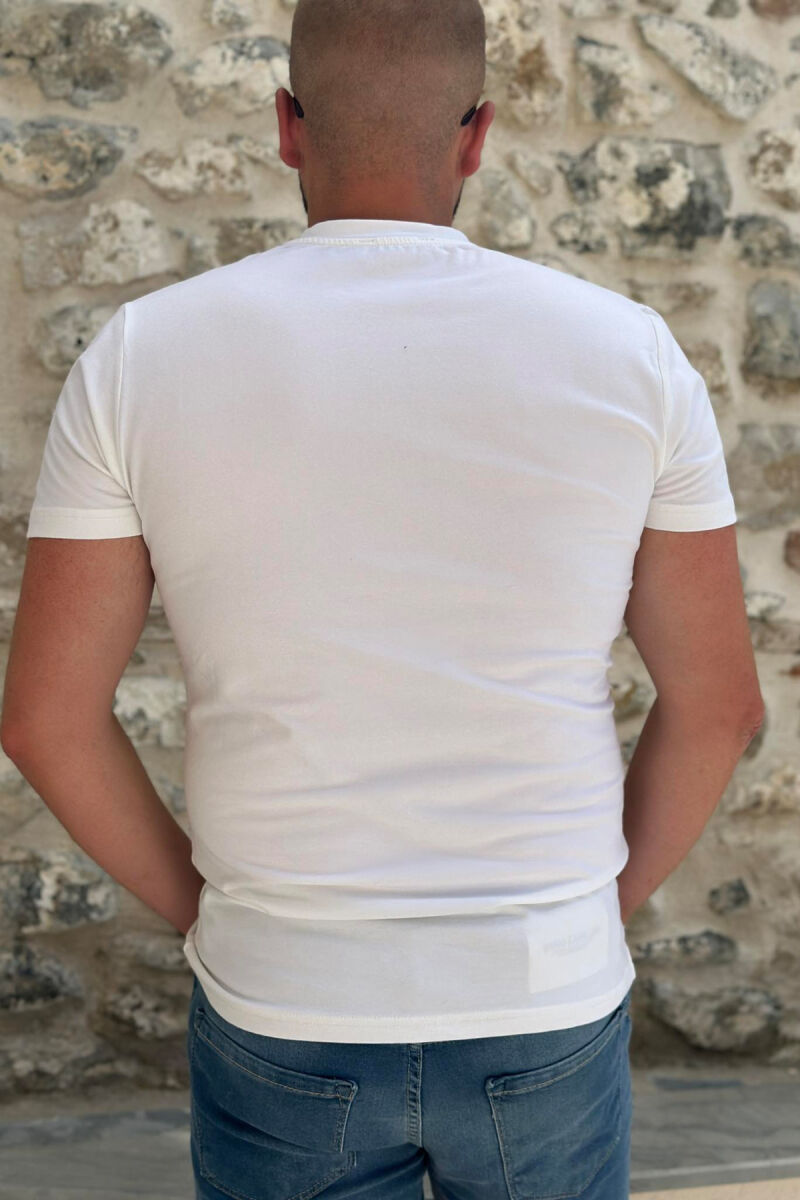 ONE COLOR SIMPLE MEN T-SHIRT WHITE-E BARDHE - 2