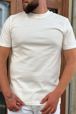 ONE COLOR SIMPLE MEN T-SHIRT WHITE-E BARDHE 