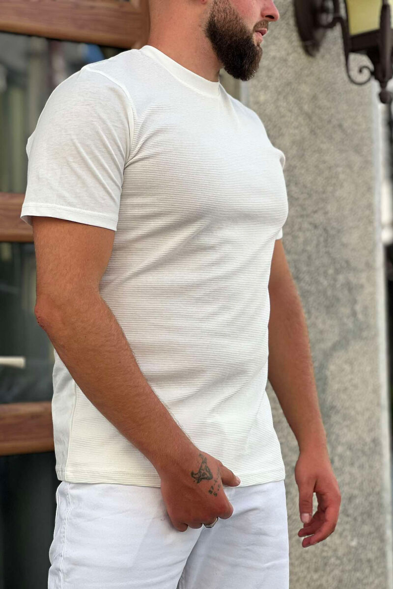 ONE COLOR SIMPLE MEN T-SHIRT WHITE-E BARDHE - 2