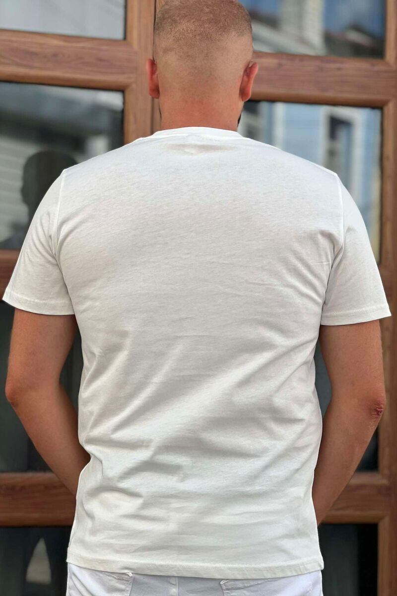 ONE COLOR SIMPLE MEN T-SHIRT WHITE-E BARDHE - 3