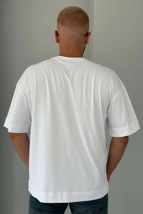 ONE COLOR SIMPLE MEN T-SHIRT WHITE-E BARDHE - 2