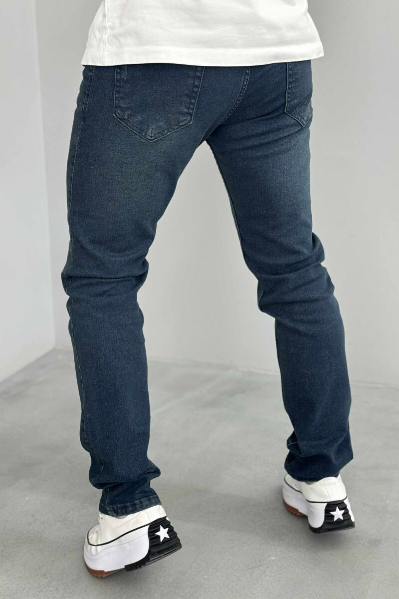 ONE COLOR SIMPLE SCRATCHES MEN JEANS BLUE/BLU - 4