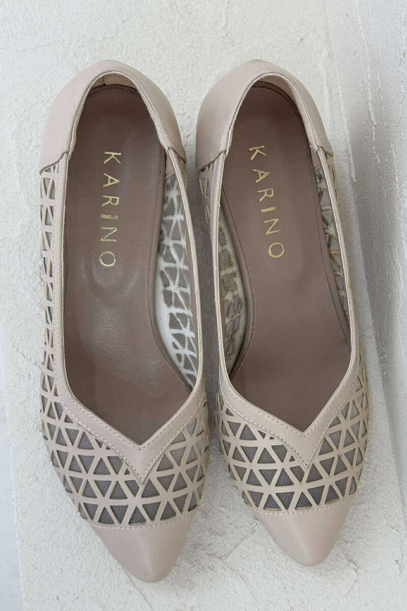 ONE COLOR SIMPLE SEMI HEEL WOMEN SHOES BEIGE/BEZHE - 3