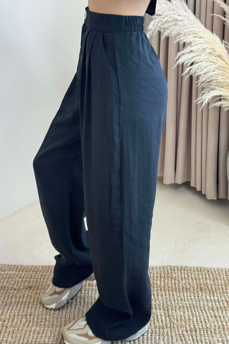 ONE COLOR SIMPLE SHIRT+TROUSERS WOMEN SET BLACK/ E ZEZE - 4
