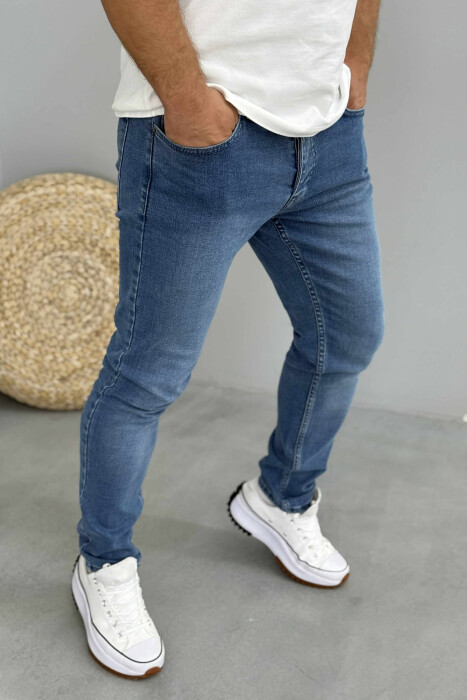 ONE COLOR SIMPLE SLIM FIT MEN JEANS BLUE/BLU - 2
