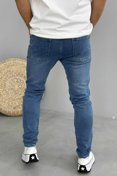 ONE COLOR SIMPLE SLIM FIT MEN JEANS BLUE/BLU - 3