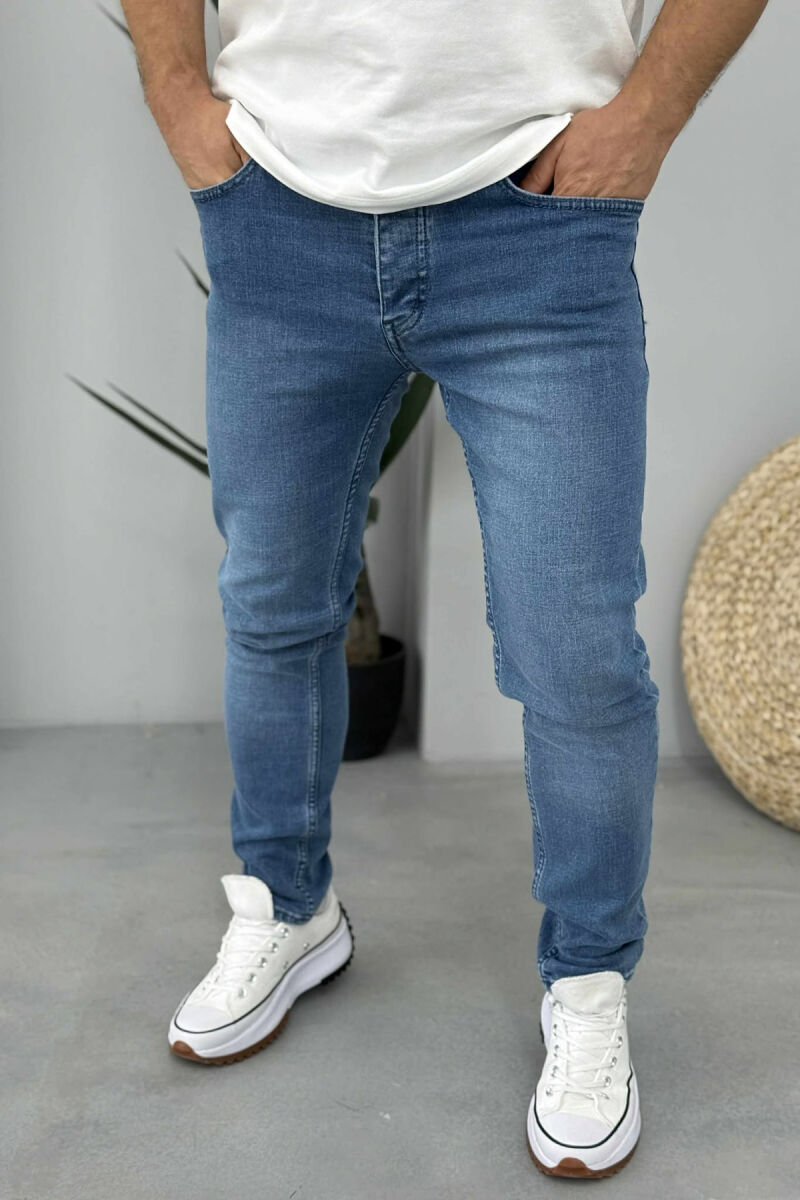 ONE COLOR SIMPLE SLIM FIT MEN JEANS BLUE/BLU - 4