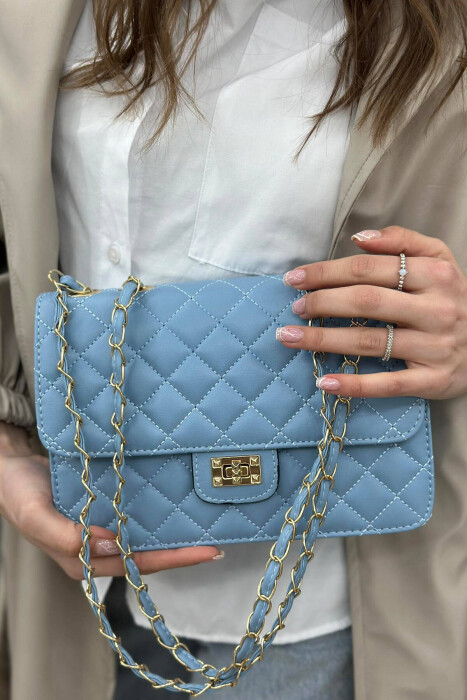 ONE COLOR SIMPLE SMALL WOMAN BAG BABY BLUE/BLU BY - 3