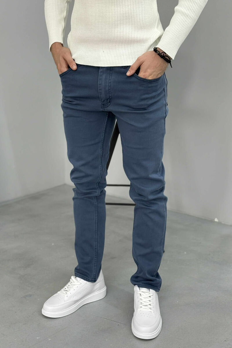ONE COLOR SIMPLE STRETCHY MEN JEANS LIGHT BLUE-LIGHT BLUE/BZ-BZ - 2