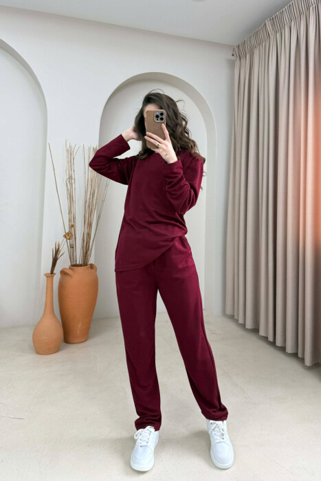 SET NJE NGJYRESH BLUZE + TUTA PER FEMRA NE NGJYRE VISHNJE 