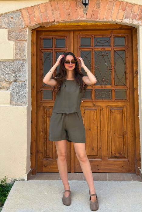 SET KANATJERE+PANTALLONA TE SHKURTA PER FEMRA NE NGJYRE ULLIRI - KLAUDIO FASHION