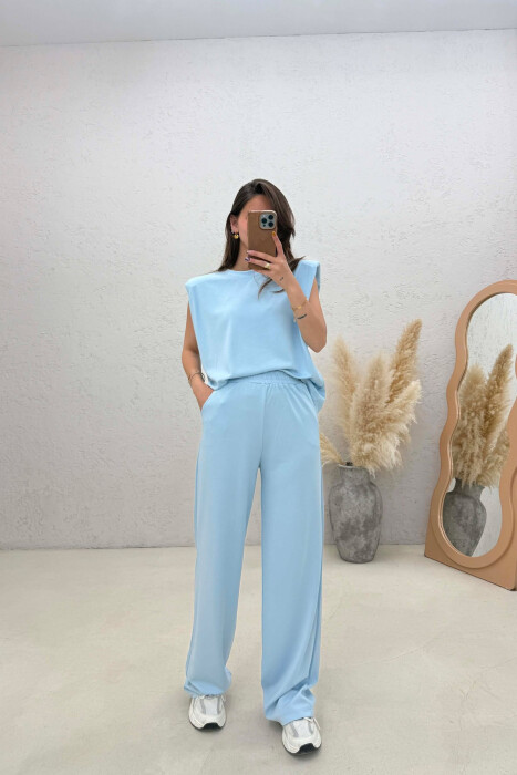 SET I THJESHTE NJE NGJYRESH KANATIERE + TUTA PER FEMRA NE NGJYRE BLU TE ZBARDHUR - KLAUDIO FASHION