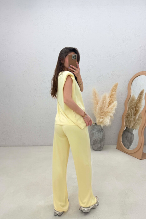 ONE COLOR SIMPLE TANK TOP + SWEATPANTS WOMAN SET YELLOW/E VERDHE - 2