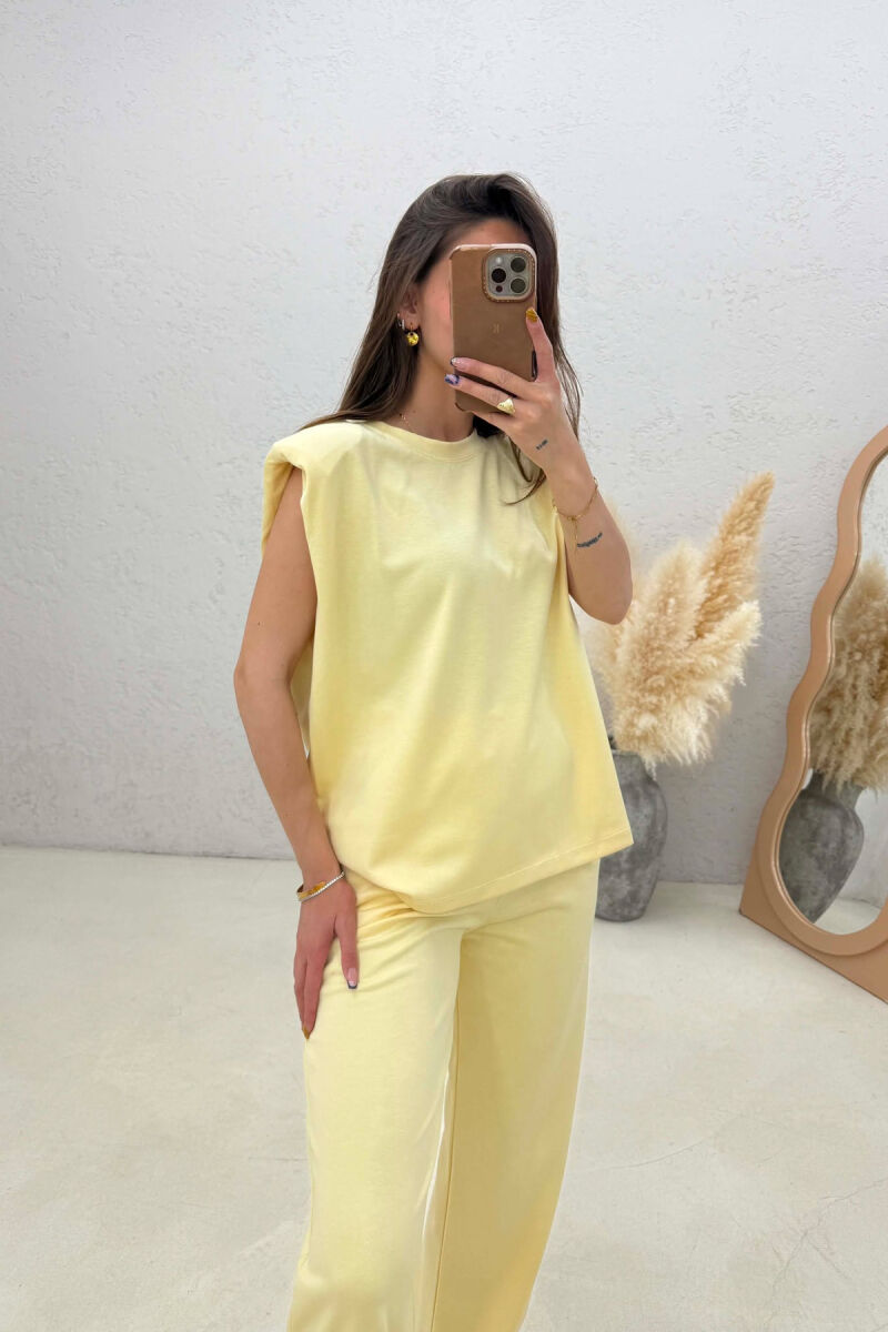 ONE COLOR SIMPLE TANK TOP + SWEATPANTS WOMAN SET YELLOW/E VERDHE - 4