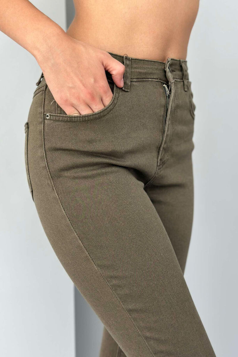 ONE COLOR SIMPLE TIGHT WOMEN JEANS GREEN/JESHILE - 2