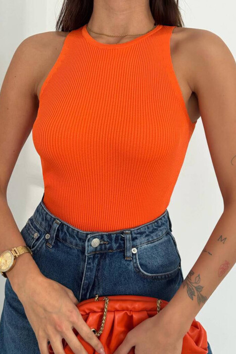 ONE COLOR SIMPLE TOP ORANGE/PORTOKALLI 