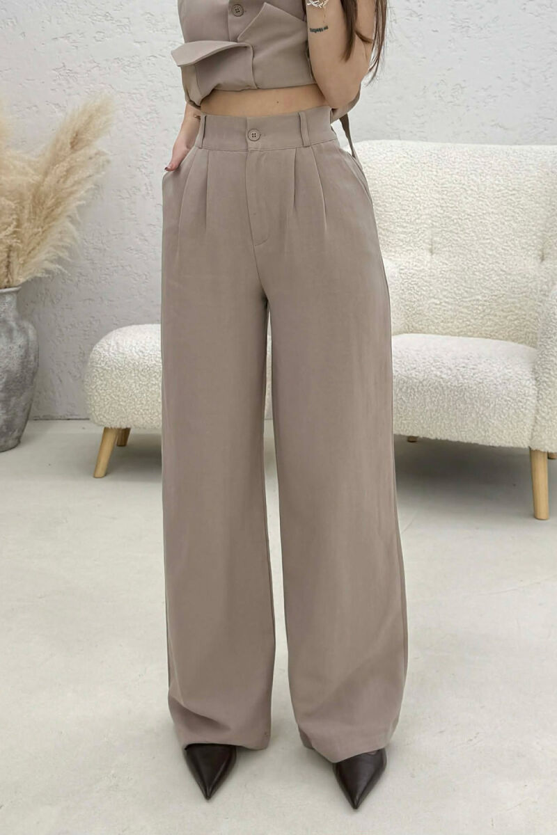 ONE COLOR SIMPLE VEST+TROUSERS WOMEN SET DARK BEIGE/BEZHE ERRET - 4