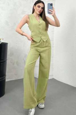 ONE COLOR SIMPLE VEST+TROUSERS WOMEN SET MINT/MENTE 