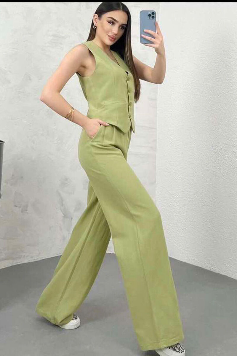 ONE COLOR SIMPLE VEST+TROUSERS WOMEN SET MINT/MENTE - 2