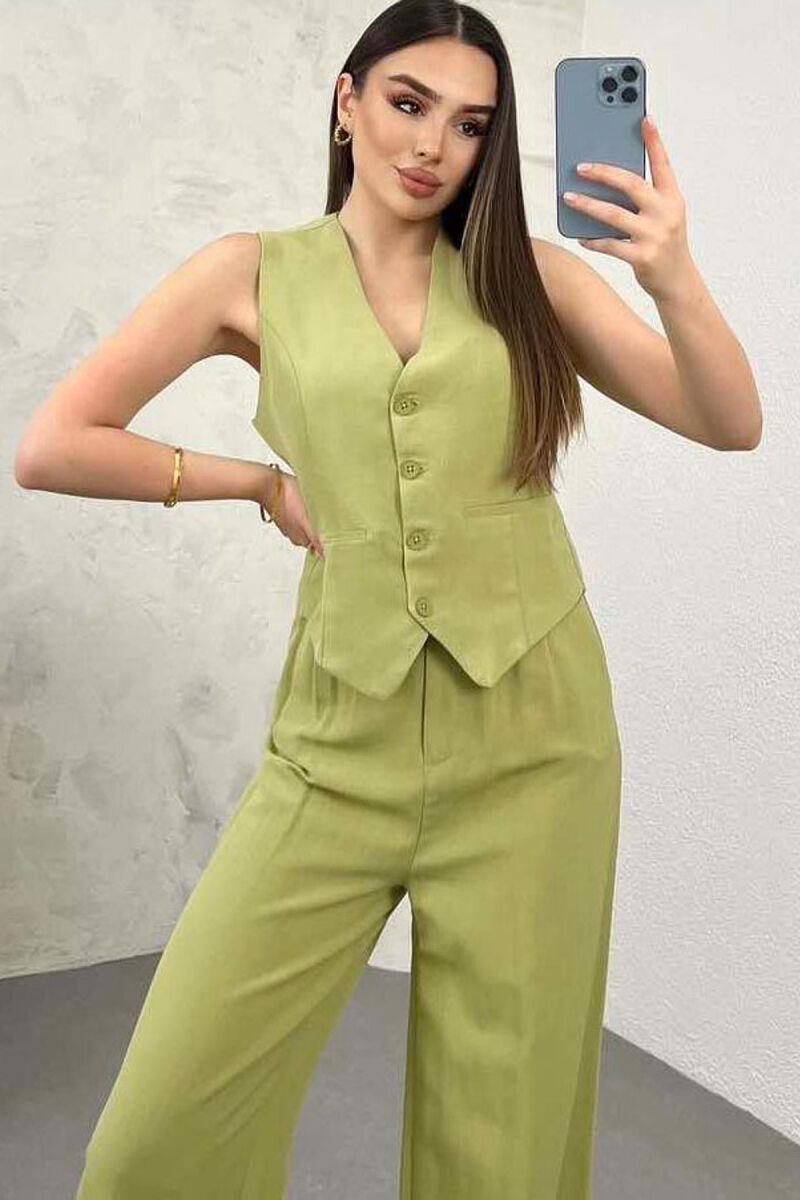 ONE COLOR SIMPLE VEST+TROUSERS WOMEN SET MINT/MENTE - 3