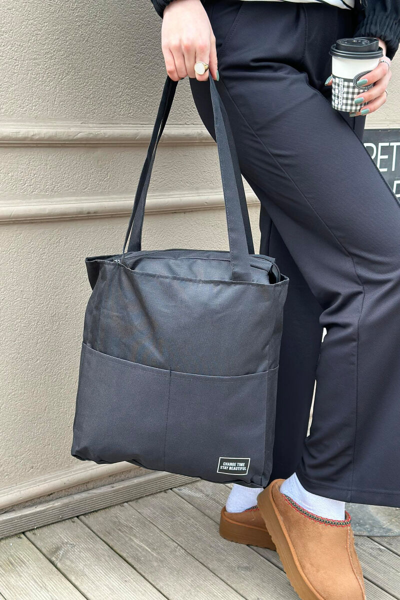 ONE COLOR SIMPLE WOMAN BAG BLACK/ E ZEZE - 3