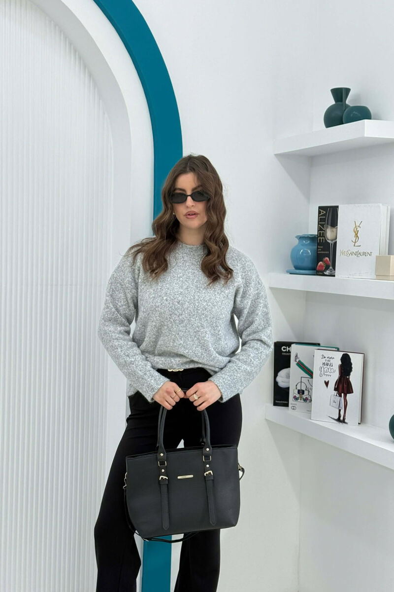 ONE COLOR SIMPLE WOMAN BAG BLACK/ E ZEZE - 5