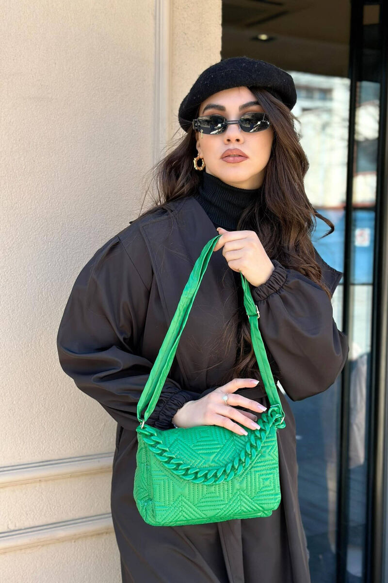 ONE COLOR SIMPLE WOMAN BAG GREEN/JESHILE - 2