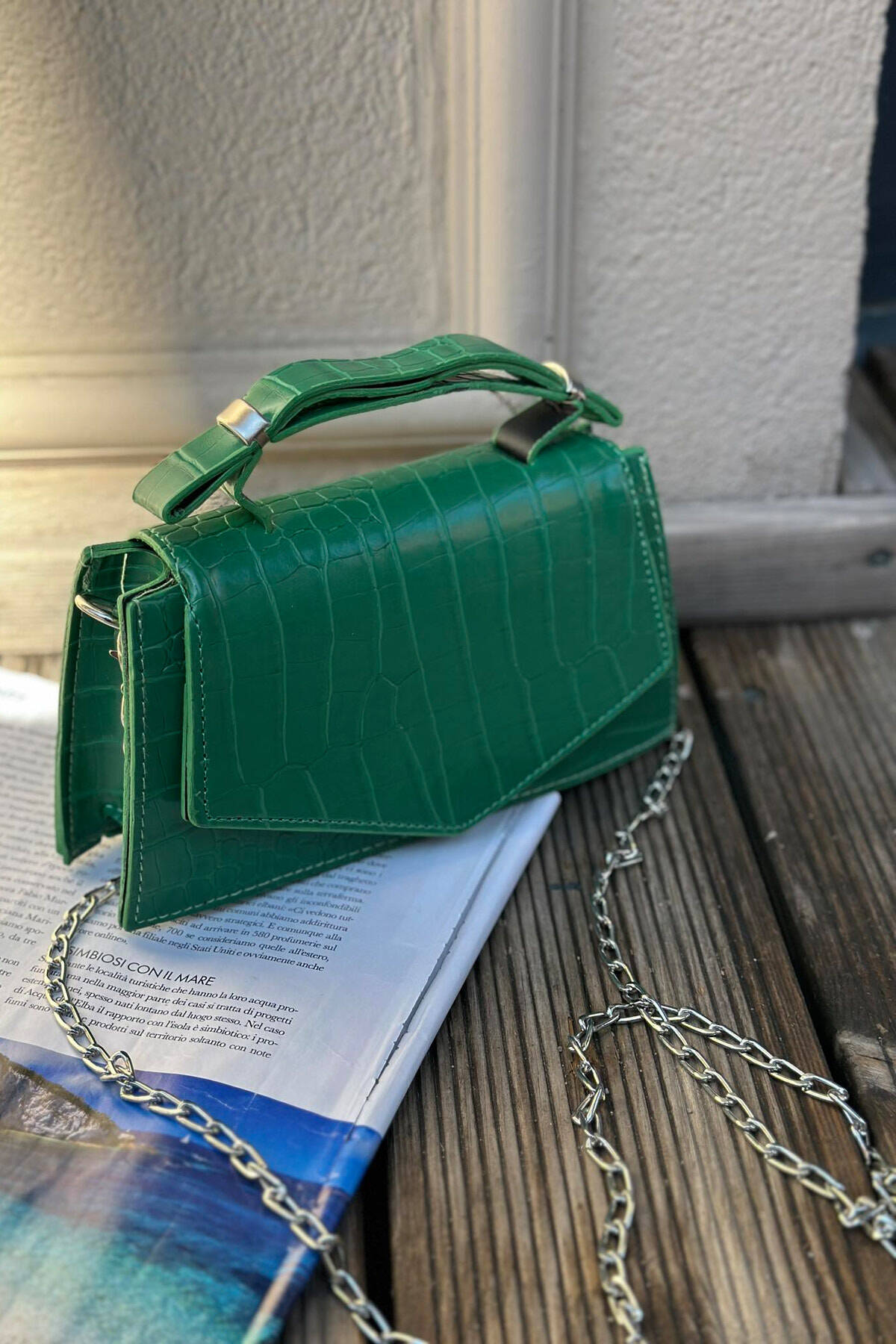 ONE COLOR SIMPLE WOMAN BAG GREEN/JESHILE BAG KLAUDIO FASHION DUM-58