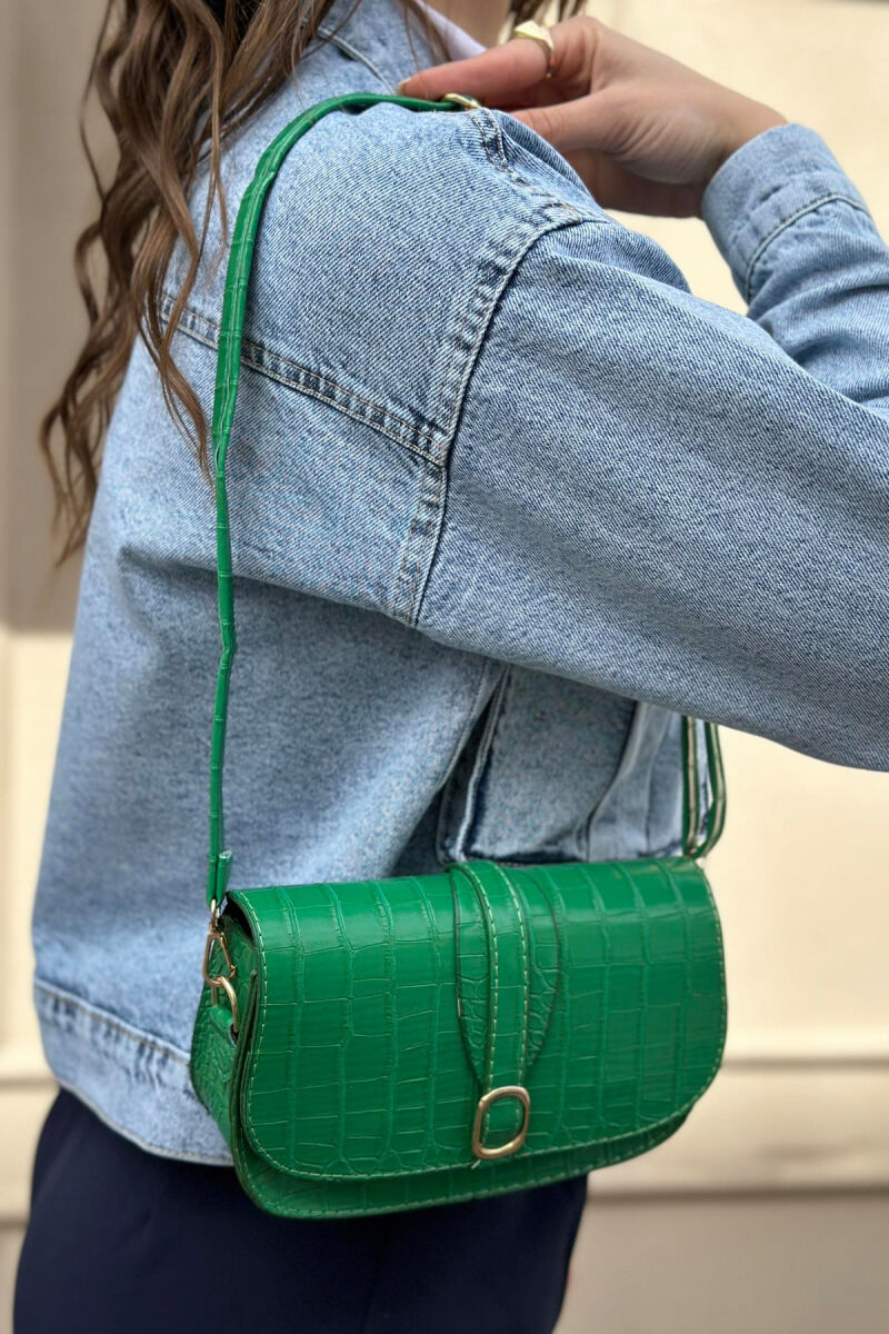 ONE COLOR SIMPLE WOMAN BAG GREEN/JESHILE - 3