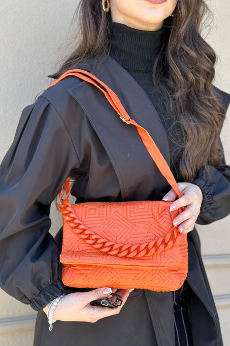 ONE COLOR SIMPLE WOMAN BAG ORANGE/PORTOKALLI 