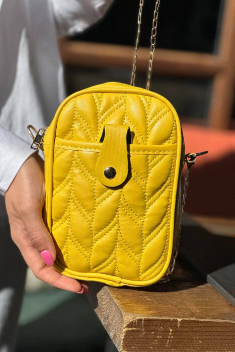 ONE COLOR SIMPLE WOMAN BAG YELLOW/E VERDHE - 1