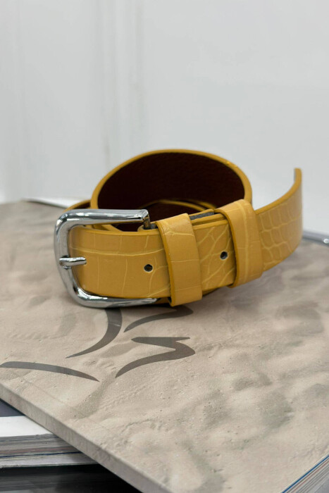 ONE COLOR SIMPLE WOMAN BELT ORANGE/PORTOKALLI - KLAUDIO FASHION