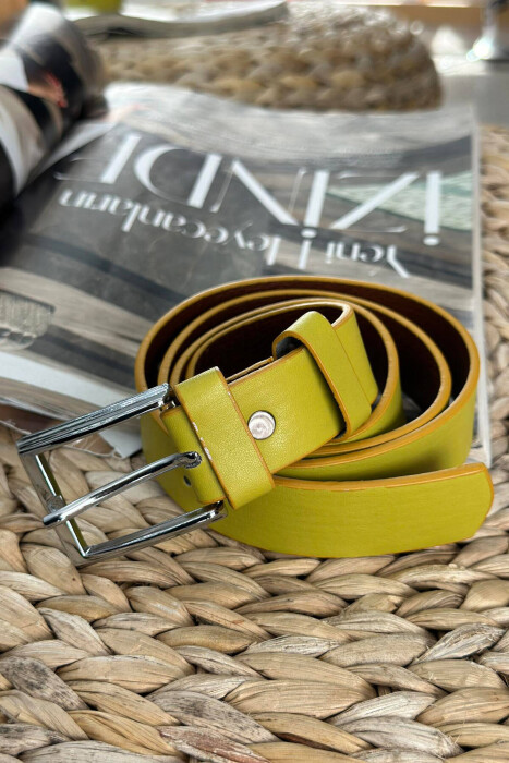 ONE COLOR SIMPLE WOMAN BELT YELLOW/E VERDHE - KLAUDIO FASHION