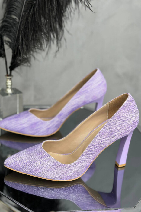 ONE COLOR SIMPLE WOMAN HEELS PURPLE/LEJLA - KLAUDIO FASHION