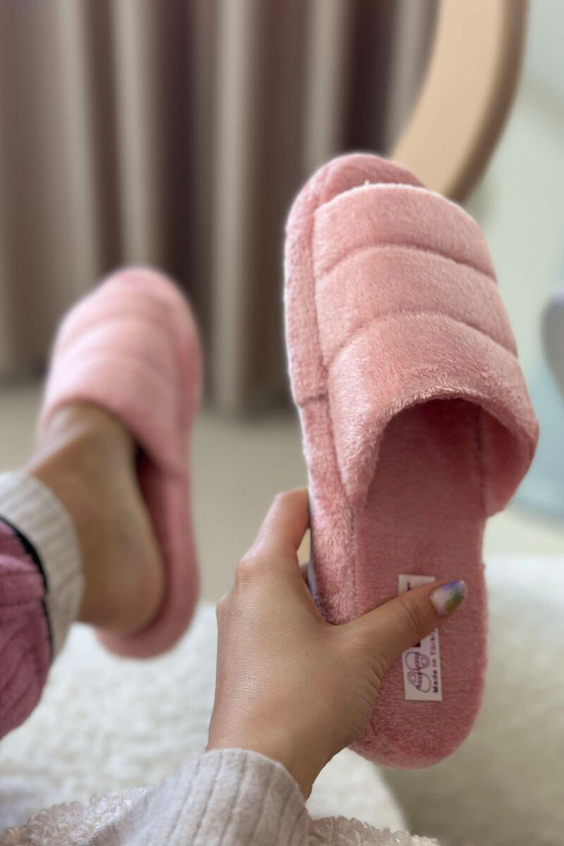 ONE COLOR SIMPLE WOMAN HOME SLIPPERS POWDER/PUDER - 5