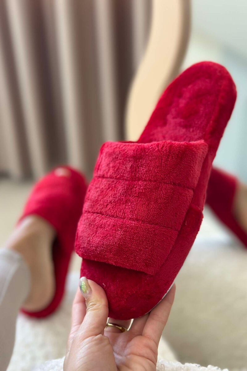 ONE COLOR SIMPLE WOMAN HOME SLIPPERS RED/E KUQE - 2