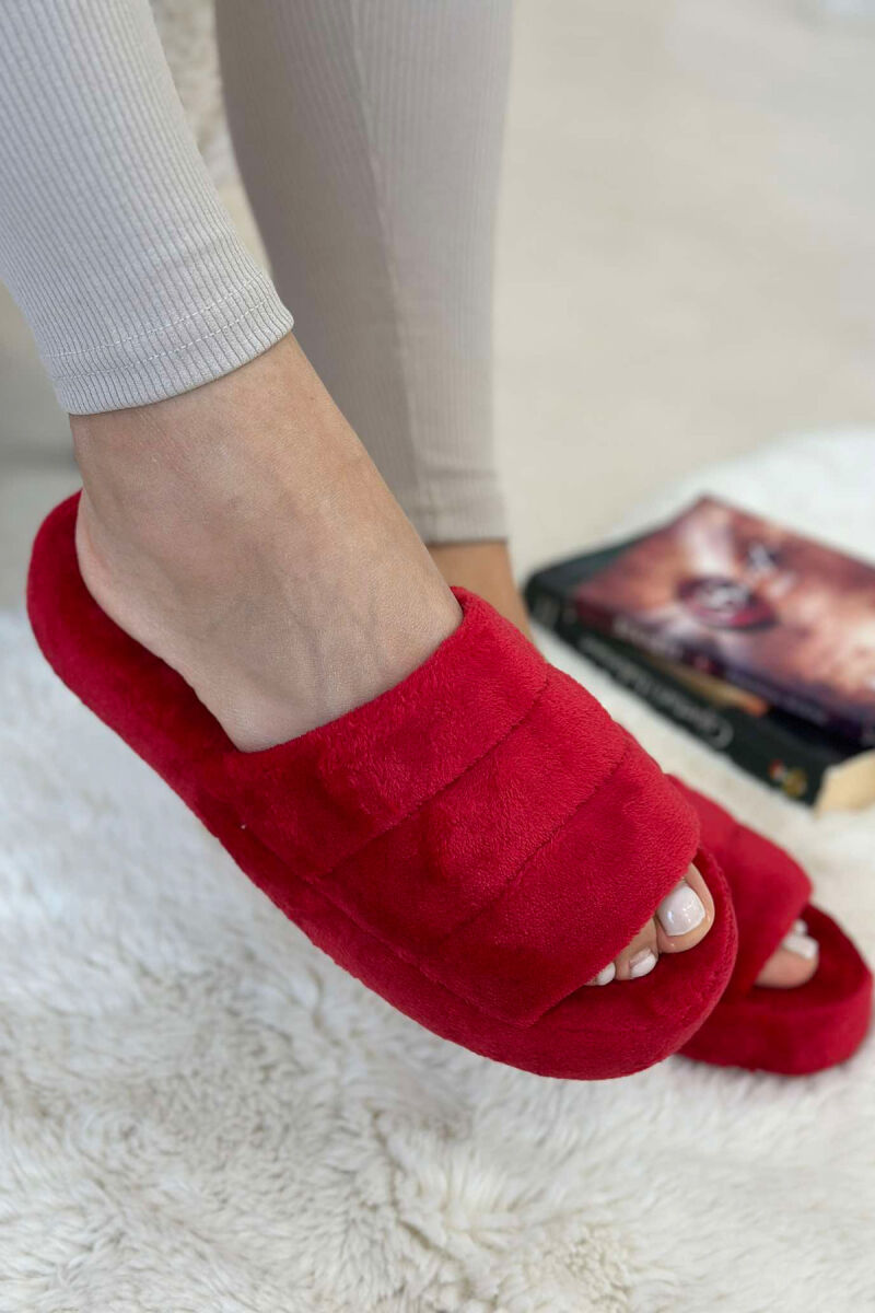 ONE COLOR SIMPLE WOMAN HOME SLIPPERS RED/E KUQE - 4