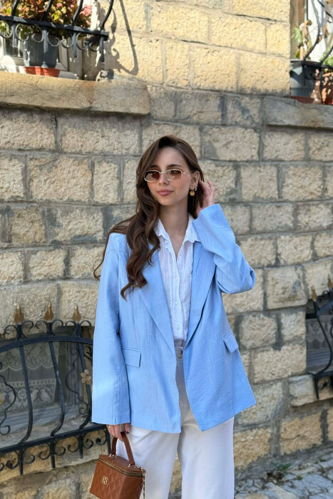 ONE COLOR SIMPLE WOMAN JACKET BABY BLUE/BLU BY 