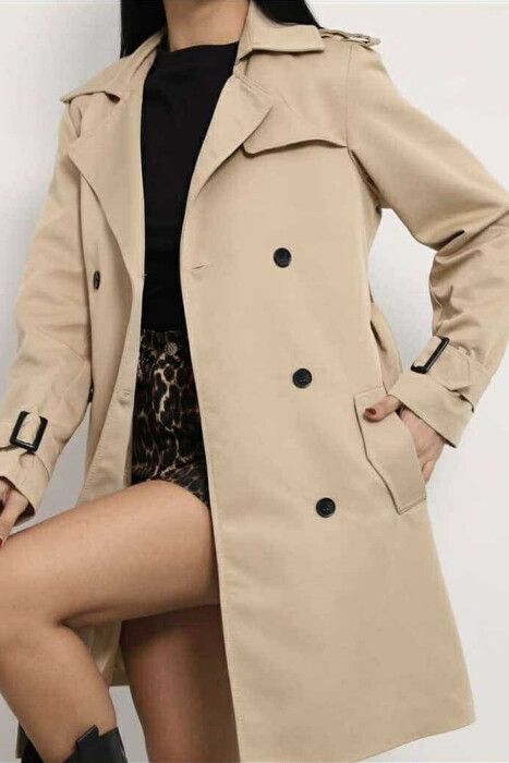 ONE COLOR SIMPLE WOMAN JACKET BEIGE/BEZHE - 4