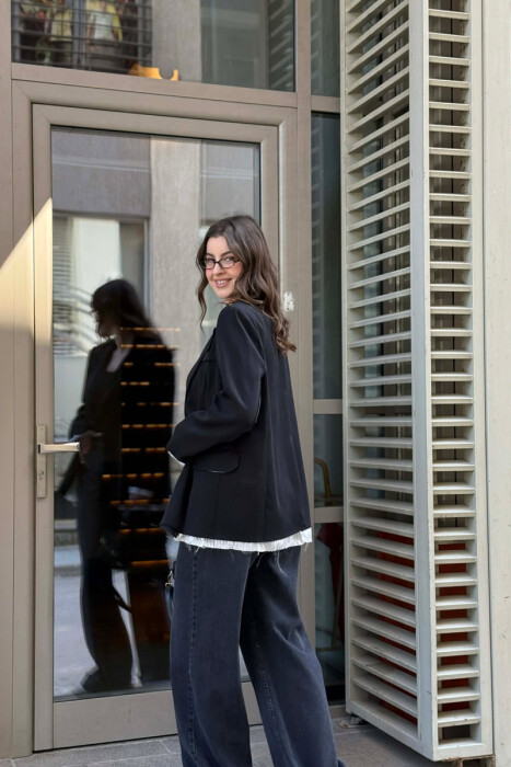 ONE COLOR SIMPLE WOMAN JACKET BLACK/ E ZEZE - 2