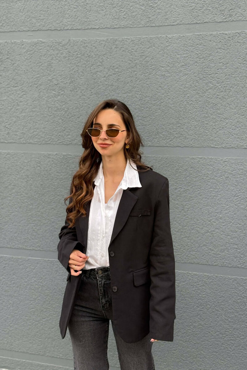 ONE COLOR SIMPLE WOMAN JACKET BLACK/ E ZEZE - 1