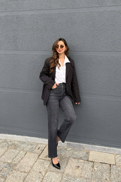 ONE COLOR SIMPLE WOMAN JACKET BLACK/ E ZEZE - 3