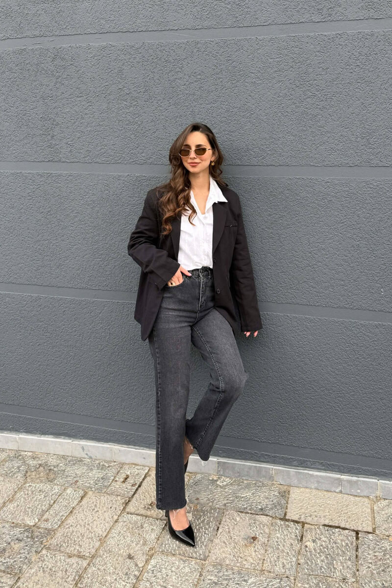 ONE COLOR SIMPLE WOMAN JACKET BLACK/ E ZEZE - 3